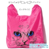 日本！muchacha 可折叠便携轻巧 猫 环保袋购物袋猫购物袋(大号)