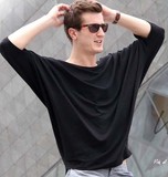 夏季2016英伦韩版新短款个性时尚蝙蝠衫中袖宽松T恤舒适潮男装