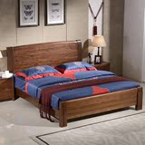 黑胡桃全实木床新中式家具高箱储物婚床双人床1.8米1.5米单人床