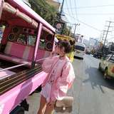 夏装新款韩版拉链粉色夹克棒球服学生短款外套女长袖薄款防晒衣潮