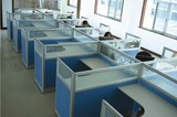 诗慕 办公家具屏风桌 现代简约员工卡座组合办公桌 蓝色玻璃隔断