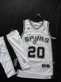 NBA 球衣 马刺队20号 吉诺比利套装 篮球服 白色 灰色 黑色篮球衣