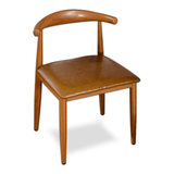 北欧餐椅牛角椅咖啡厅椅 实木餐椅休闲椅创意餐桌椅酒店茶室厅椅