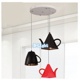 创意个性三头led餐厅茶壶茶杯子吊灯吧台灯简约灯具树脂吊灯