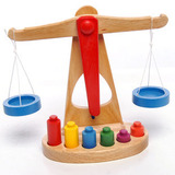 蒙氏教具 木制天平枰玩具 宝宝平衡游戏 益智儿童玩具1-2-3岁