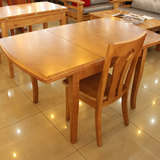 折叠伸缩纯实木餐桌椅小户型田园餐台桌子实用多功能餐厅家具b823