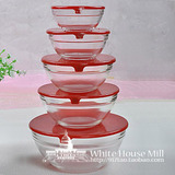 5五件套玻璃碗带盖保鲜碗套装透明饭盒沙拉碗冰箱玻璃碗部分包邮