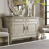 欧式美式新古典实木置物柜餐边柜白色做旧门厅柜玄关柜厂家直销