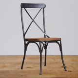包邮美式铁艺实木餐椅背靠椅 简约仿古酒吧椅休闲椅 咖啡厅椅子