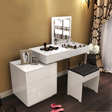 简约现代小户型梳妆台卧室烤漆化妆桌带镜子可伸缩翻盖梳妆柜包邮