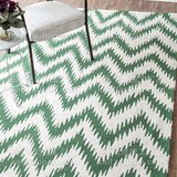 现代简约绿白波浪纹客厅卧室茶几沙发玄关飘窗地毯可定做手工地毯