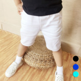 【自制】韩版夏装儿童男他女童白色黑色修身纯棉中裤5分裤包邮