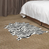 欧式 时尚现代卧室 床前防滑垫异形斑马纹 地毯仿动物皮垫子地垫