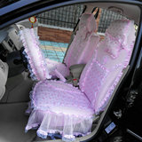 蕾丝汽车座套田园风格纯棉女士专用婚纱蕾丝花边四季通用汽车座套