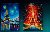 抽象巴黎埃菲尔铁塔无框画客厅餐厅卧室壁挂油画帆布装饰画