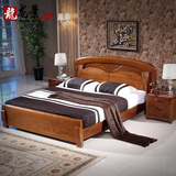 特价全实木双人床榆木床中式简约实木床高箱床气压床1.5米1.8米床