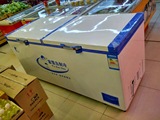 富雪岛518升商用卧式冷冻冷藏转换大冰柜大型曲底冷柜超大容量