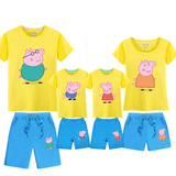 粉红猪小妹t恤小猪佩琪衣服童装佩佩猪亲子装男女童儿童服装套装