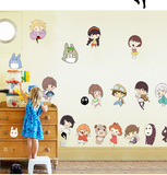 创意卡通人物宫崎骏动漫贴 客厅沙发卧室床头儿童房可移除墻贴画