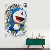 哆啦A梦机器猫3d立体墙贴防水地板贴儿童房卧室客厅墙贴纸贴画纸