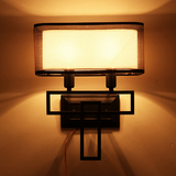 新中式铁艺壁灯仿古仿古创意布艺过道走廊灯具现代简约床头灯2943