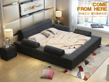 布艺床现代简约软包布床1.8米双人床可定做拆洗豪华型软体家居