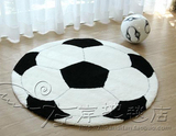 卡通黑白足球儿童地毯客厅卧室床边手工晴纶地毯电脑椅圆形地毯ZQ