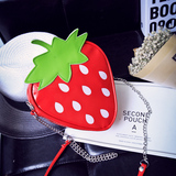 韩国ulzzang 可爱卡通铆钉草莓小猪斜挎包女迷你小包手机包链条包