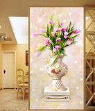 新款5D钻石画满钻十字绣花卉客厅竖版大幅玄关欧式郁金香花瓶卧室