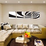 客厅沙发背景墙壁上装饰画黑白抽象现代简约风格无框酒店组合挂画