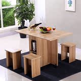新款现代简约宜家木质餐桌椅组合可伸缩折叠简易多功能小户型饭桌