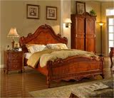 美式实木床双人床1.8米奢华欧式床1.5米新古典法式雕刻复古结婚床