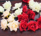 满15元包邮仿真卷边小玫瑰边夹花朵，DIY头花饰品拍照摄影道具花