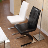 欧梵尼  整装裂纹经济型不带扶手成人金属皮革不锈钢简约现代餐椅