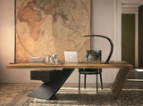 美式实木电脑桌复古老板桌椅新款办公桌实木大班台简约主管桌书桌