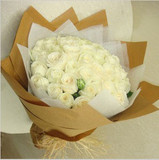 厦门草木鲜花速递同城鲜花配送33朵白玫瑰花束送生日祝福