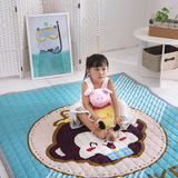 活性全棉绗缝地垫纯棉健康卡通加厚地毯韩国儿童防滑爬行垫可订做