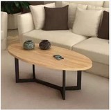 美式铁艺复古沙发边几简约欧式创意小餐桌实木客厅椭圆形茶几桌椅