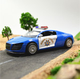 蒂雅多美国警车声光合金回力车模型奥迪R8儿童玩具小汽车男孩礼物