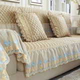 夏季欧式沙发垫布艺四季通用加厚防滑纯色简约现代蕾丝真皮沙发套
