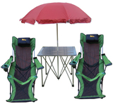 休闲沙滩桌椅三件套 户外阳光浴组合套装伞桌椅 晒太阳折叠桌椅