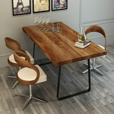 美式铁艺餐桌椅餐台吃饭桌 简约现代实木餐桌餐椅
