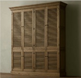 美式衣柜地中海风格四门衣橱法式复古欧式简约可定制全实木衣柜