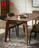 北欧实木餐桌简约办公桌电脑桌创意餐桌椅组合长方形复古榆木餐桌