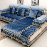 欧式沙发垫秋冬客厅防滑布艺坐垫沙发垫子三人四人组合蕾丝沙发垫