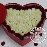特价！天津鲜花速递同城99朵红白玫瑰礼盒装特价鲜花生日鲜花送花
