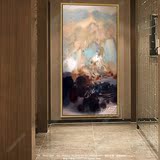 朱德群中欧式客厅玄关当代装饰无框画简约纯手绘高档抽象油画
