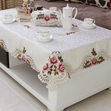 欧式台布客厅餐桌布饭桌布茶几桌布长方形布艺蕾丝桌布田园正方形