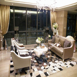 时尚大气牛皮拼接地毯适用于客厅卧室展厅餐厅样板房大堂可定制
