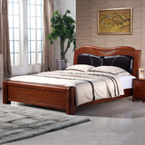 美国红橡木实木床1.8米真皮软靠背双人床气压高箱体储物大床婚床